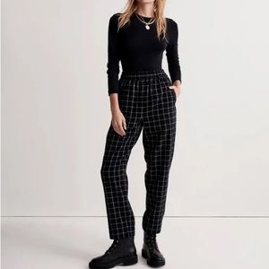NWT Madewell Huston Pull-On Tapered Pants in Plaid large